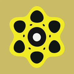 vector illustration of a gold medal, Abstract Yellow and Black Circular Icon, Modern Geometric Symbol Design
