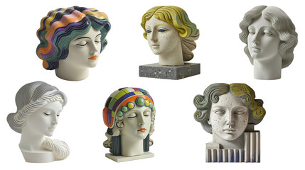  Art Deco Portraits Showcase Dramatic Female Elegant Busts Represent Vintage Aesthetic Sculpture