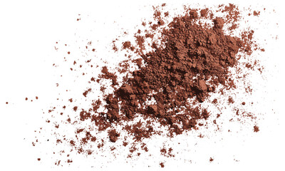 Cocoa powder pile isolated on white background, vector illustration, brown powder, cooking ingredient, chocolate powder, baking supplies, food texture, natural cocoa, dessert topping, powder heap.