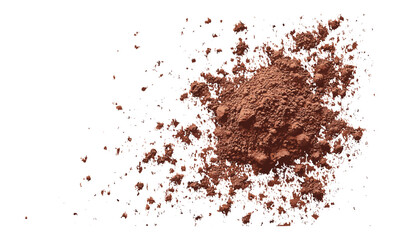 Cocoa powder heap isolated, vector illustration, white background, chocolate powder, baking ingredients, dessert topping, food texture, cocoa for baking, cooking supplies, powdered cocoa.