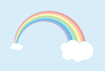 rainbow and cloud in the sky,Vector illustration.