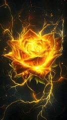 Fiery rose with electric energy.