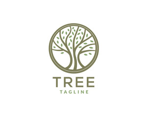 abstract circle tree drawn art logo icon symbol design template illustration inspiration