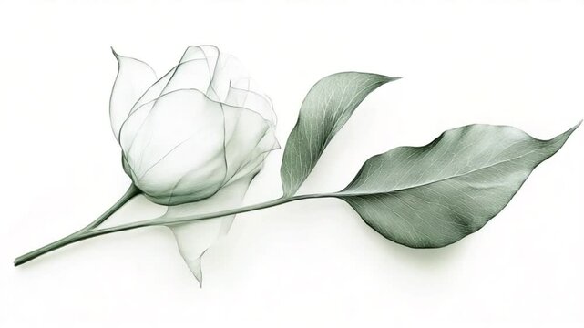 Delicate flower and leaves