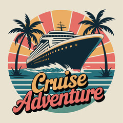 Retro cruise ship ocean adventure design
