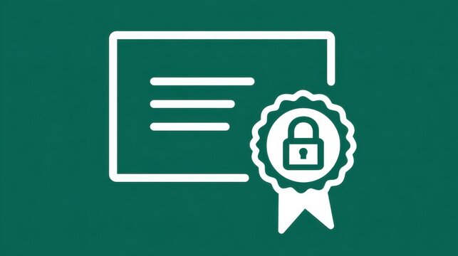 Certified document showing security seal with padlock icon
