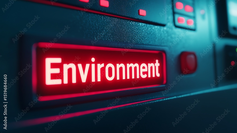 Poster a glowing red button labeled 