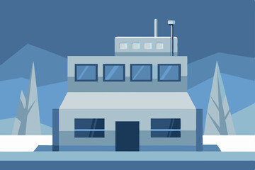 Fototapeta premium Futuristic Arctic Research Station A Minimalist Architectural Design