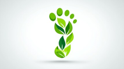 Fototapeta premium Green footprints showing eco friendly lifestyle promoting sustainability