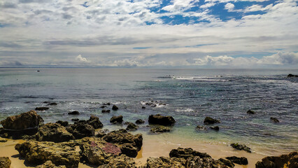 Beach in the state of Bahia, Brazil. There are stunning views of the Bahia coastline in places like...