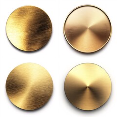 Glossy Metallic Gold Circular Sticker Set