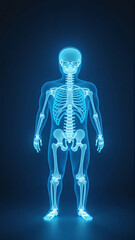Human Skeleton Illuminated: A Stunning Blue Light Study