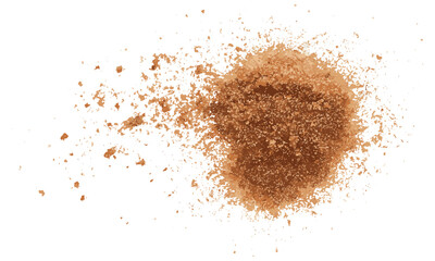 Coconut palm sugar pile isolated on white background, vector illustration, organic sugar, tropical sweetener, natural sweetener, eco-friendly sugar, sugar cubes, palm tree sugar, healthy sugar.