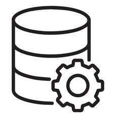 Database Settings Icon – Line Art Style Data Configuration Symbol