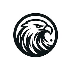 An elegant logo featuring an eagle in an attacking position, with its talons extended forward and its wings partially open, creating a dynamic and dynamic design.