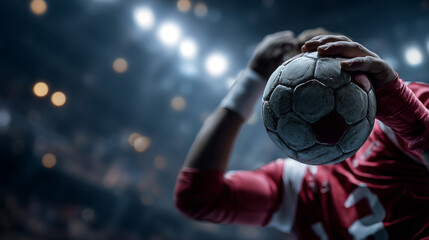 Dynamic Side View of Professional Soccer Athletes in Intense Football Match at the Stadium: Action-Packed Sports Performance and Goalkeeper Highlight