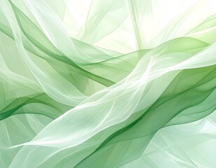 Abstract Green Flowing Fabric Background