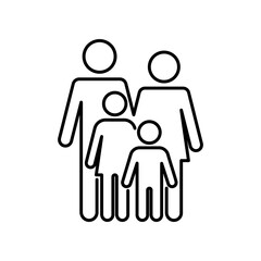 Family icon. Parents and children linear sign editable stroke