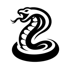 A stylized logo of a coiled snake forming a perfect circle, with the head positioned at the top, displaying sharp eyes and an expression of determination.