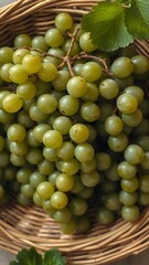 Fresh Bunch of Grapes in a Basket