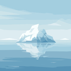 Serene Iceberg Landscape Reflecting in Calm Waters Under a Clear Sky