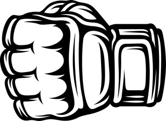mixed martial arts hand gloves illustration