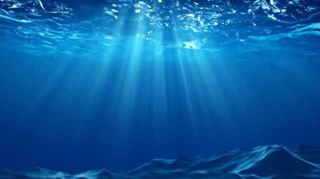 Underwater Deep Blue Sunlight