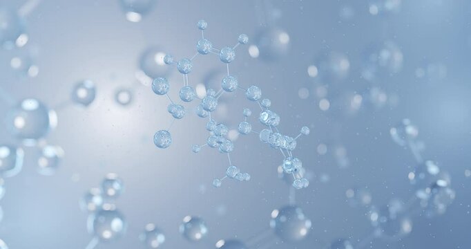 Permethrin rotating 3D model of insecticide, seamless looped video
