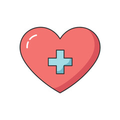 Obraz premium Heart with medical cross symbolizing health and wellness in a minimalist design