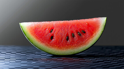 Fresh, juicy watermelon slices on a wooden table, perfect for a healthy summer snack