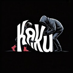 Kaku a conceptual graphic depicting collaboration and support personified with stylish illustration on a black background