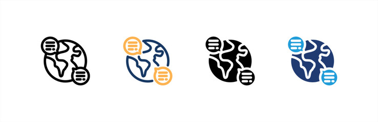 Conference icon set multiple style collection. Vector illustration.