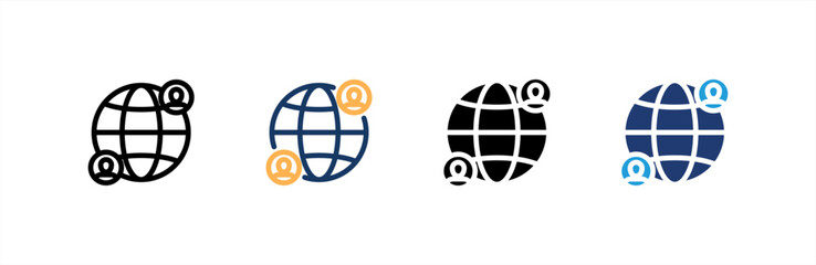 Network icon set multiple style collection. Vector illustration.