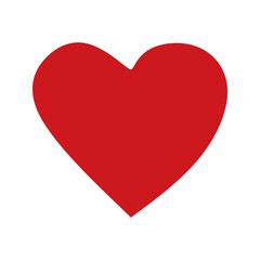 Red heart icon. Hand drawn heart illustration.  Love symbol
