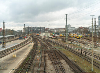 Fototapeta premium Railroad scenery in Ulm