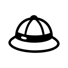 Jungle explorer hat icon in transparent background

