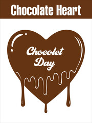 Dripping Chocolate Heart Graphic for Chocolate Day