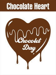 Dripping Chocolate Heart Graphic for Chocolate Day