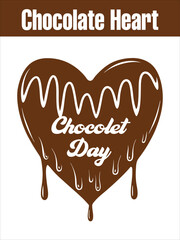 Dripping Chocolate Heart Graphic for Chocolate Day