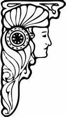 Art Nouveau Woman Corner.eps