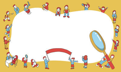 中学生・高校生と親・講師・教師のイラストフレーム