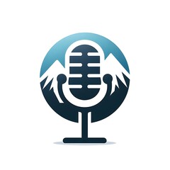 A stylized logo of a classic microphone, with a rounded capsule and subtle details on the front grilles, conveying professionalism and sound clarity.