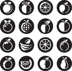 Round Fruit Icon Bundle