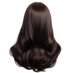 Naklejka premium brown hair wig on a white background 