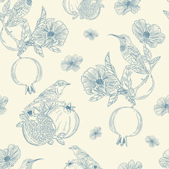 Seamless pattern Floral botanical 