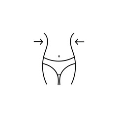 Line Art Tummy Control Vector – Waist Slimming Body Shaper Outline Icon