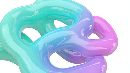 3D fluid abstract design with pastel floating shapes for modern creative use