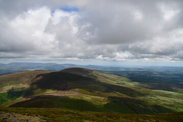 Fototapeta premium Mountain landscape with clouds. Knockmealdown Mountains, Co. Tipperary, Ireland 