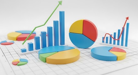Colorful Graphs and Charts Visualizing Business Data and Market Growth