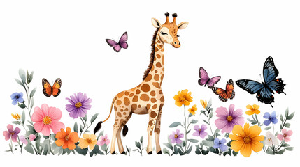 giraffe and flower
